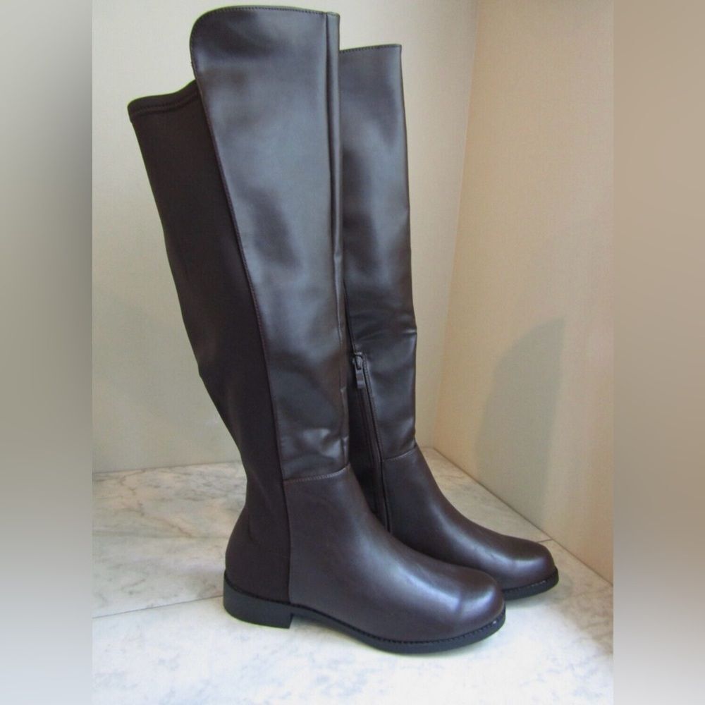 JustFab Tinsley Coffee Over the Knee Boots